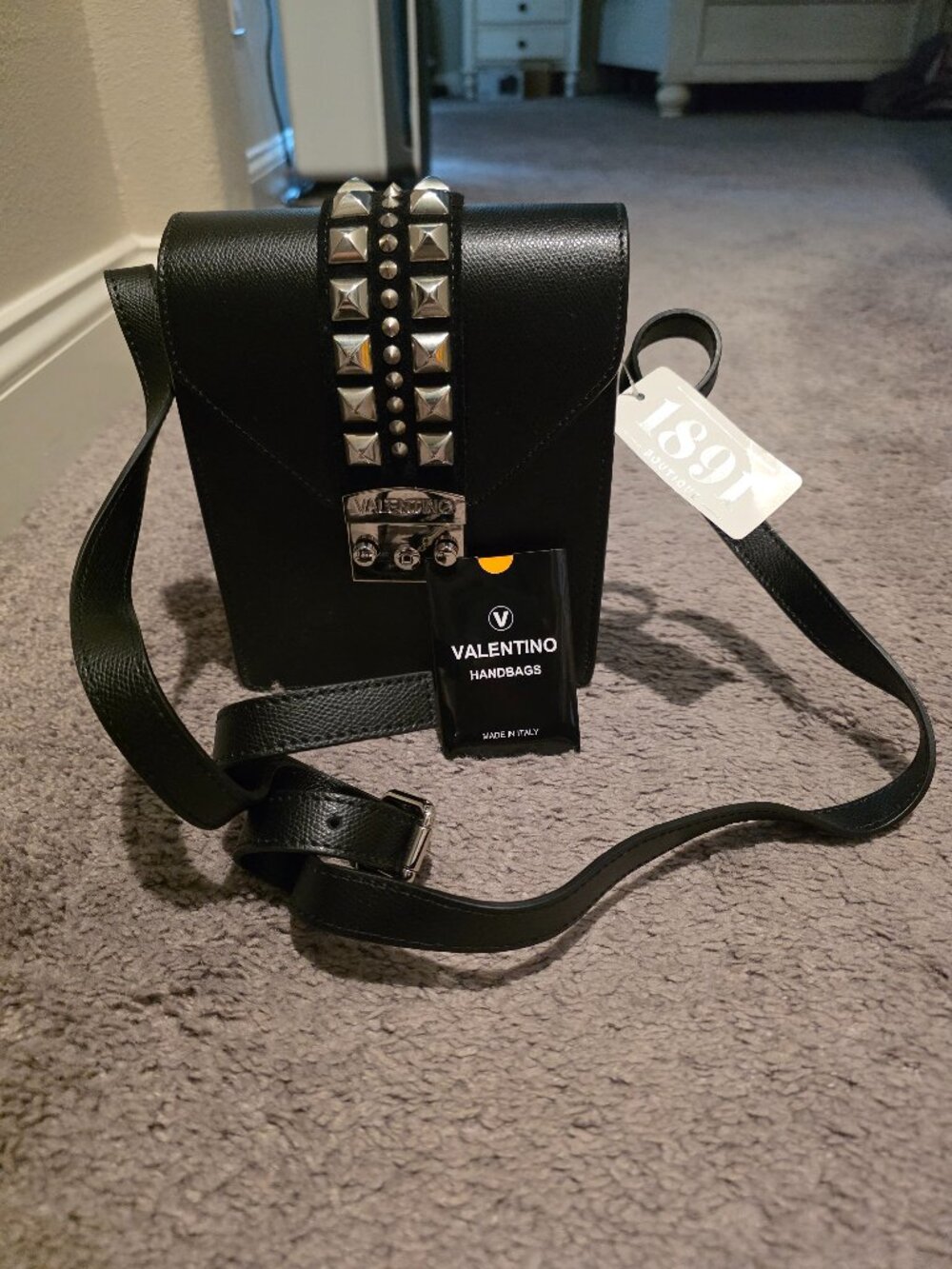 Valentino Garavani black leather Rockstud